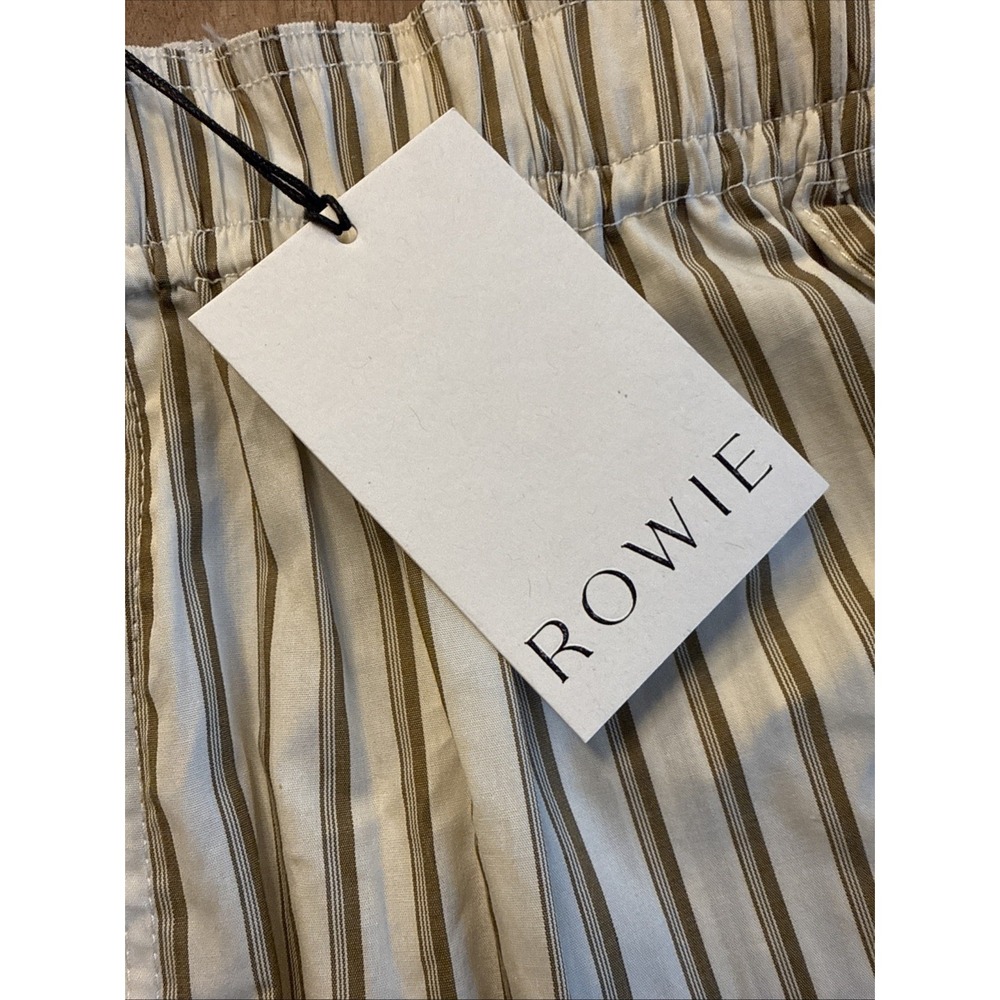 rowie the label Organic Cotton Striped White Brown Boxer shorts size M - Picture 3 of 8